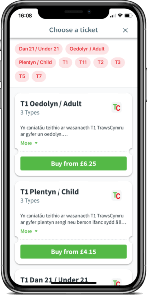 ticket catalogue trawscymru app