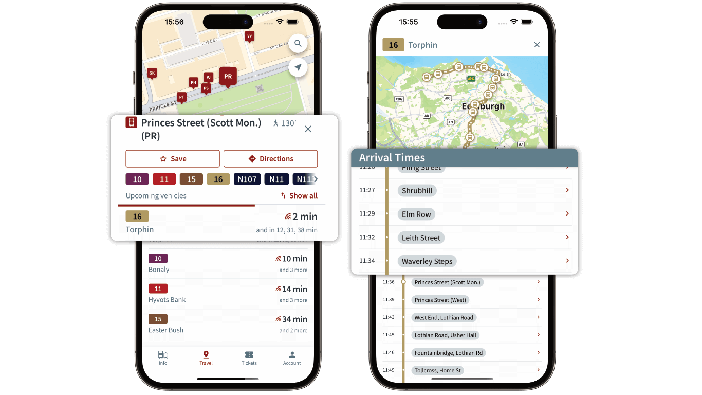 lothian bus new app journey planning